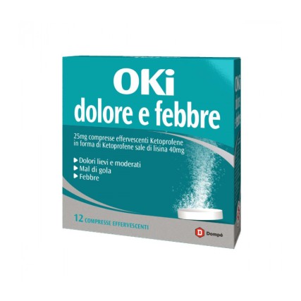 OKI DOLORE E FEBBRE 12 COMPRESSE EFFERVESCENTI 25 mg