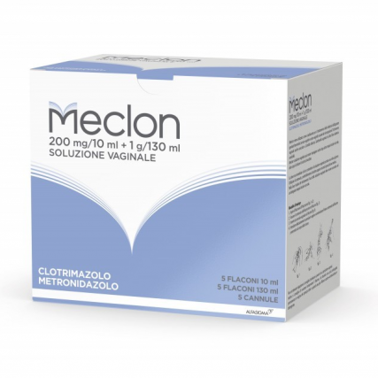 MECLON* SOLUZIONE VAGINALE 5 FLACONI 200 mg/10 ml + 1 g/130 ml