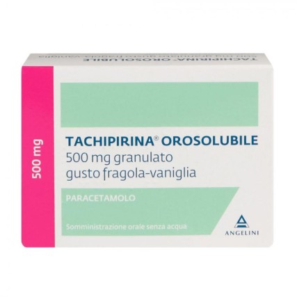 TACHIPIRINA OROSOLUBILE 12 BUSTE GRANULATE 500 MG GUSTO FRAGOLA E VANIGLIA