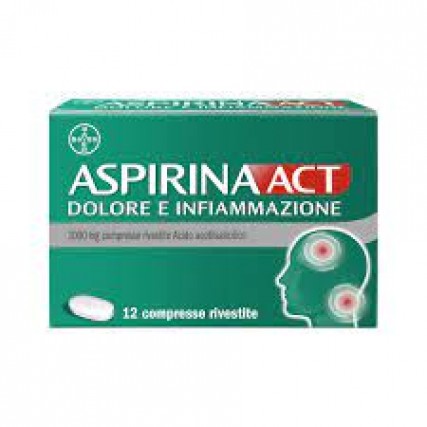 ASPIRINAACT DOLORE E INFIAMMAZIONE 12 COMPRESSE RIVESTITE 1.000 mg