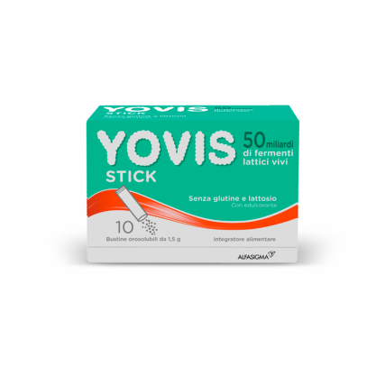 YOVIS STICK INTEGRATORE PROBIOTICO BENESSERE INTESTINALE10 BUSTINE DA 1,5 GRAMMI