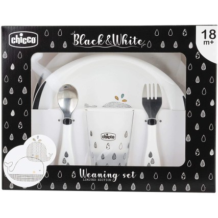 CHICCO SET PAPPA BLACK&WHITE 18M+ WHALES