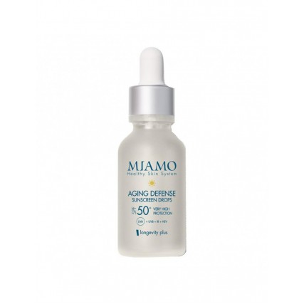 MIAMO LONGEVITY PLUS AGING DEFENSE SUNSCREEN DROPS SOFT GOLD 30 ML