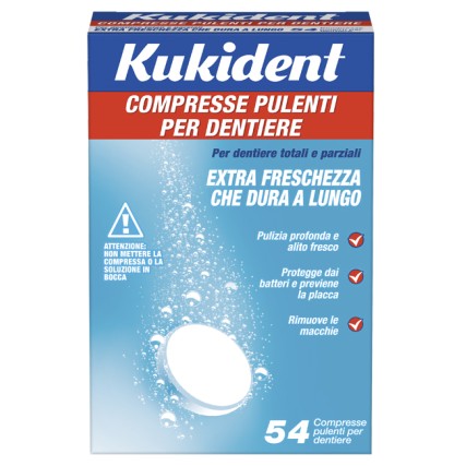 KUKIDENT CLEANSER FRESCH 54 COMPRESSE PULIZIA PROTESI DENTARIE