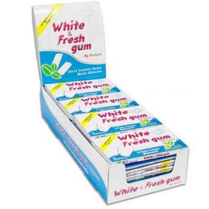 FORHANS GOMMA DA MASTICARE WHITE&FRESH GUM 12 CONFETTI GUSTOMENTA GHIACCIO
