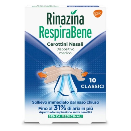 RINAZINA RESPIRABENE CEROTTI NASALI CLASSICI CARTON 10 PEZZI