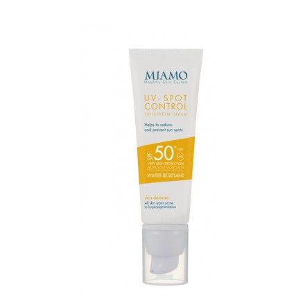 MIAMO SKIN DEFENSE UV-SPOT CONTROL SUNSCREEN CREAM SPF 50+ 50 ML  AIUTA A PREVENIRE E RIDURRE LE MACCHIE SOLARI