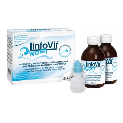 SOLUZIONE PER IRRIGAZIONE NASALE LINFOVIR WASH 2 FLACONI DA250ML