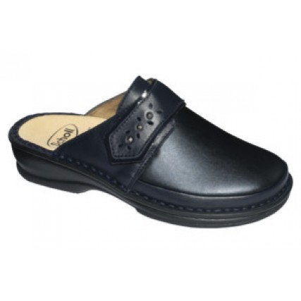 CALZATURA LAVINIA ELASTICATED+LAMINATED LEATHER W NAVY BLUE40