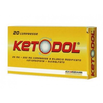 KETODOL*20 cpr 25 mg + 200 mg