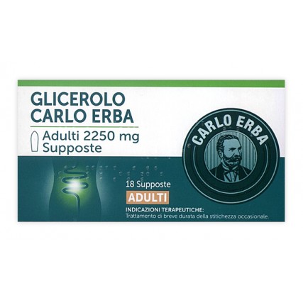 GLICEROLO CARLO ERBA ADULTI 18 SUPPOSTE 2.250 mg
