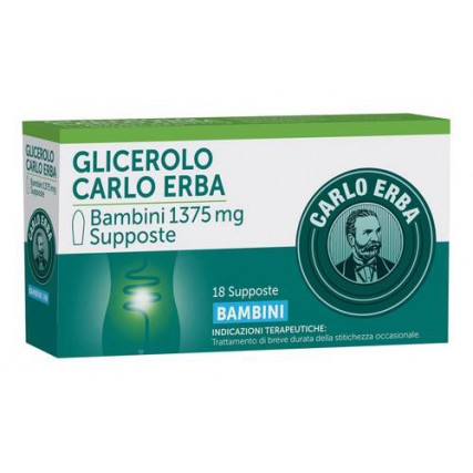 GLICEROLO CARLO ERBA BAMBINI 18 SUPPOSTE 1.375 mg