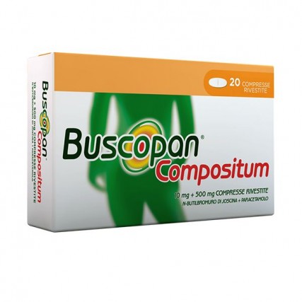 BUSCOPAN COMPOSITUM 20 COMPRESSE RIVESTITE 10 mg + 500 mg