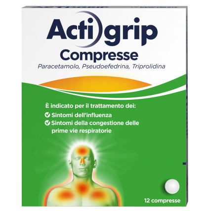 ACTIGRIP 12 COMPRESSE 60 mg + 2,5 mg + 500 mg